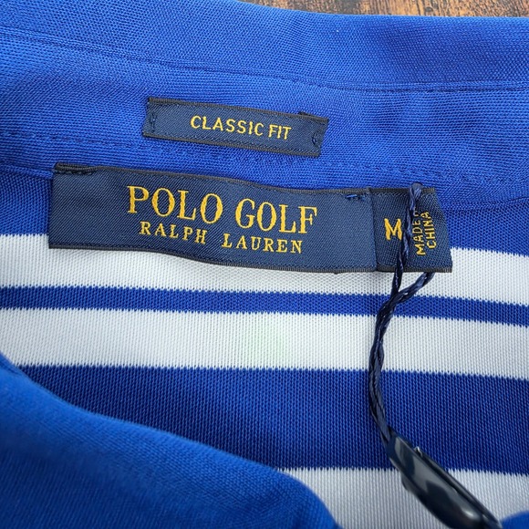 NEW Polo Golf Ralph Lauren 2015 US Open Chambers Bay Polo Womens M Blue Striped - Picture 4 of 7